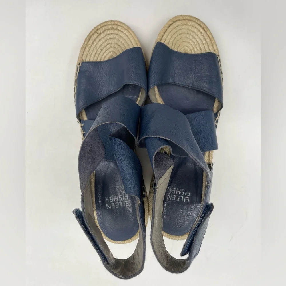 Eileen Fisher Willow Espadrille Wedge Sandals. Size 7 - Picture 6 of 9
